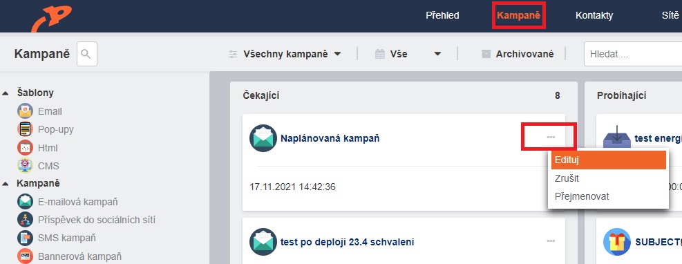 Napl&aacute;novan&aacute; kampaň